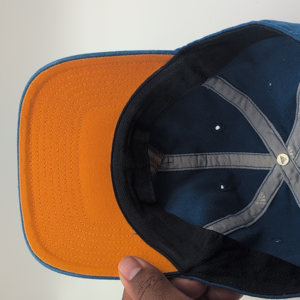 Adidas Climalite Blue Cap with Orange Logo Adjustable Strap - Picture 8 of 8
